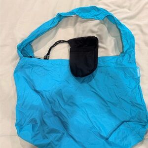 Tieks Aqua Blue Tote with Black Pouch